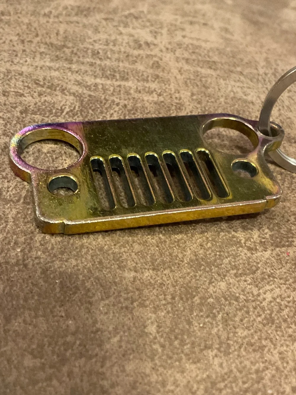 Iridescent Jeep Metal Keychain